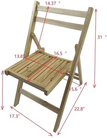Miniatura 2 de Silla plegable de madera de listones, 4 piezas totalmente montadas, juego de sillas plegables para eventos, silla de boda, asiento de listones de