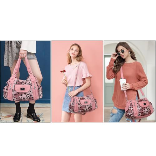 Image of Angel Kiss Purses for Women, Large Shoulder Bag Hobo Tote Purse Mutipocket Faux Leather Satchel Hobo Purse