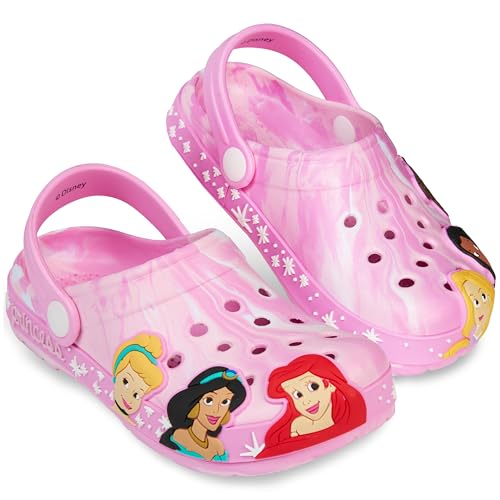 Get Trend Disney Princess Girls Clogs Toddler Slip On Slides Slippers Garden Sandals Beach Pool Shoes Non-Slip Sole (10/11 US Pink Princess)