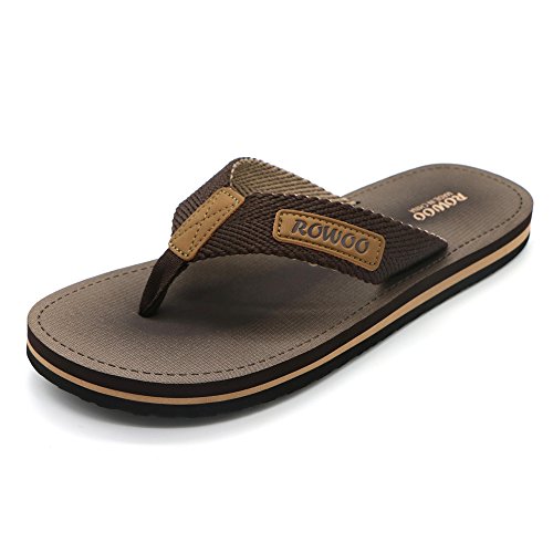 Men's Flip Flops - Textile Summer Beach Outdoor Flat Thong Slipper Sandals