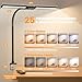 SIBRILLE Upgraded LED Desk Lamp for Home Office with RGB, Rotatable Computer Desk Light with Remote, Tall Table Lamp with Clamp for Working, Dimmable Dual Head Task Lighting for Monitor PC, 22W