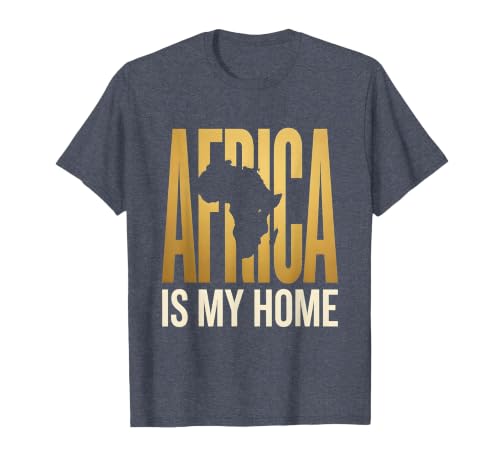 Africa Is My Home African Pride Graphic Design T-Shirt, Men, Heather Blue, XX-Large