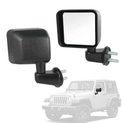 RUIANOMG Door Mirror Left Driver Side and Right Passenger Side Replacement For Jeep Wrangler JK 2007-2017, Replace CH1320271 CH1321271