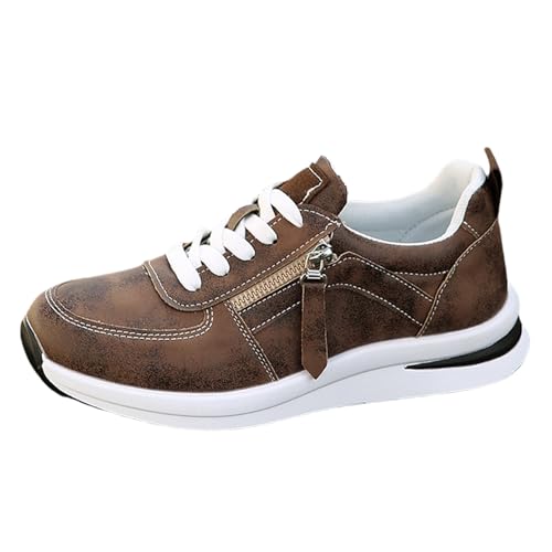 Women's Zipper Platform Tennis Shoes Wedge Sneakers Fashion Canvas Casual Hidden Heel Slip On Sneaker Non Side Low-Top Lace-Up Solid Color with Comfortable Lightweight Walking