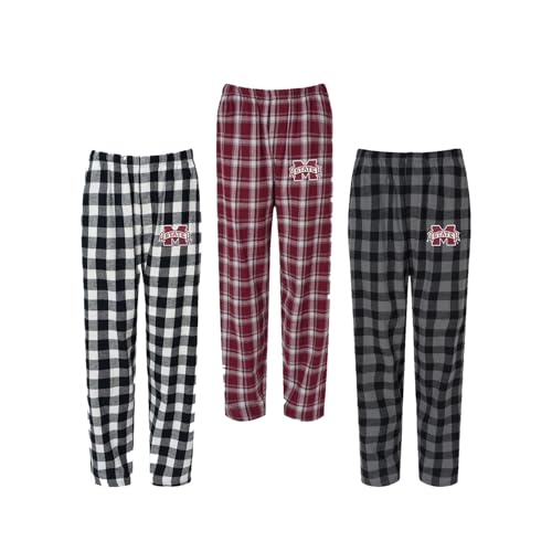 Sorority Letters Shop Mississippi State University Flannel Pajama Pants with Embroidered Mississippi State M Logo4