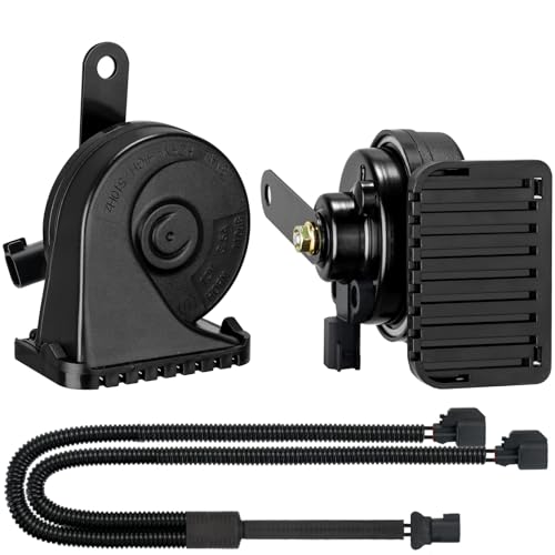 Image of Car Horn Compatible with Ford /GMC /Chevrolet /Ram /Tesla 12V 130dB Loud Dual-Tone Snail Horns for Ford with 1 to 2 Plug Wiring Harness