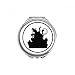 Clown Castle Amusement Park Black Outline Hand Compact Mirror Round Portable Pocket Glass