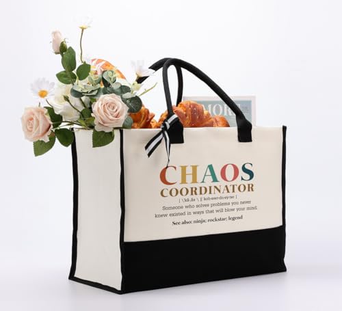 EDCTO Chaos Coordinator Canvas Tote Bag, Gifts for Boss Coworker Teacher Mom by EDCTO - Used condition - Image 4