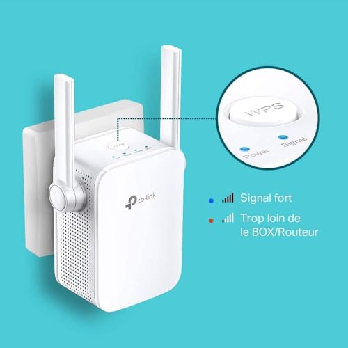 TP-Link Répéteur WiFi RE305 Amplificateur WiFi AC1200, WiFi Extender, WiFi Booster, 1 Port Ethernet, jusqu'à 120㎡, Augmente la Couverture WiFi, Compatible avec Toutes Les Box Internet