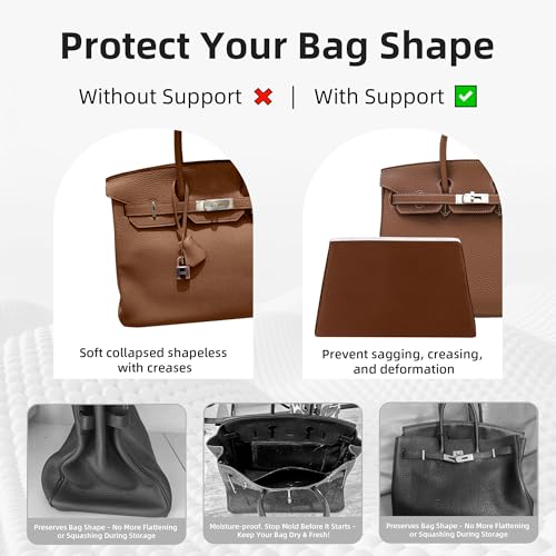 Image of DGAZ Purse Pillow Shaper Insert,Luxury Handbag Tote Shapers, Memory Foam- Fits Birkin 20 /25 /30 /35 /40 /45 /50 Bag(Gold,BK30 Retourne)