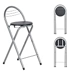 ZZINOKE – ZZINOKE® Barhocker Klappbarer 1er-Set mit Lehne und Fußstütz