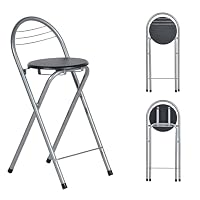 ZZINOKE – ZZINOKE® Barhocker Klappbarer 1er-Set mit Lehne und Fußstütz