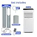 SereneLife Portable Conditioner, 8000 BTU 3-in-1 Compact Standing Air Conditioner for Rooms Up to 300 Sq. Ft., Energy Efficient Floor AC Unit with Remote Control, Universal Casters, Window Mount Kit