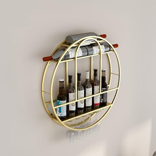 Présentoir pour bouteilles d'alcool mural LED et support de vin - 7