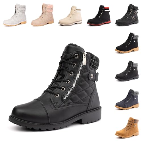 Hitmars Bottines Fourrées Femme Noir EU 39