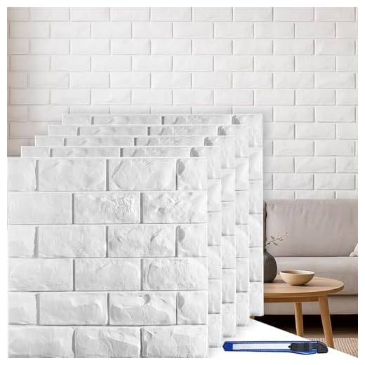 30 Pcs 3D Wall Panels, White Brick Printable 3D Wallpaper Stick and Peel, Self Adhesive Waterproof Foam Faux Brick Paneling for Bedroom, Bathroom, Kitchen, Fireplace (29.06 sq feet Coverage)
