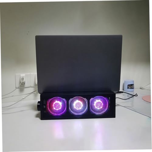 Base refrigeradora para laptop OSALADI, color negro, fabricada en aluminio, con ventiladores y luces RGB para gaming miniatura 6