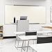 foriy Podium Stand Floor-Standing Lectern with Side Table Movable Floor Lectern with Lockable Wheels Hostess Stand with 3 Tier Storage Shelves for Reception Church Classroom Office White 41.33 in