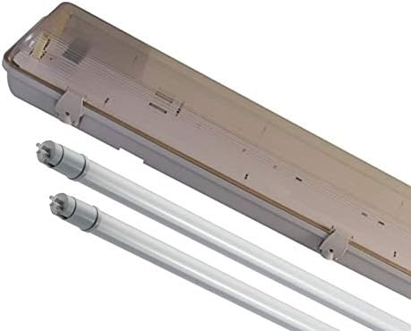 5FT Twin LED 2 X 22W Non Corrosive Weatherproof Fluorescent Light Fitting IP65 Outdoor Strip Light GARAGES, Workshop, Sheds, GREENHOUSES Polycarbonate Diffuser 3 Year LAMP Guarantee Includes Tube