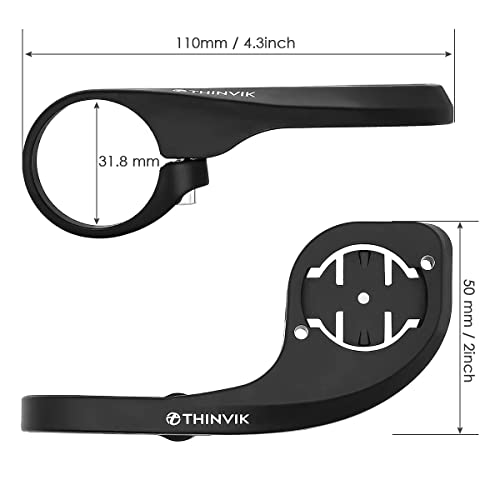 Image of Thinvik Egde Out Front Bike Computer Mount for Garmin Edge 840 /830 /820 /810 /800 /540 /530 /520 /Plus /520 /510 /500 /200 /25 Touring and Touring Plus Compatible with 31.8 /25.4mm Handlebar (Basic - Printed Logo)