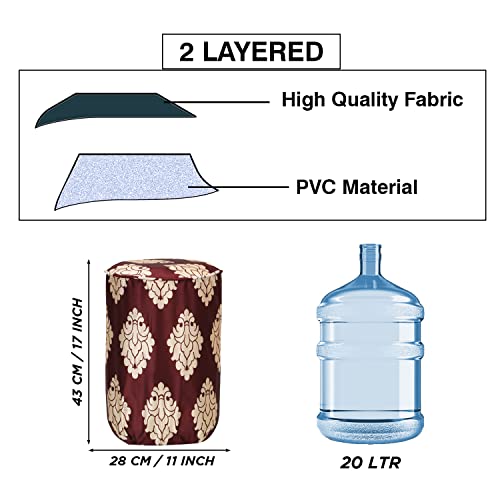 Image of eretailer Polyester & Polyester Blend Water Dispenser Bottle Cover, 20L, Set of 1, Maroon