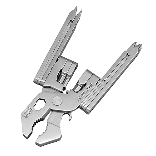 Swiss+Tech ST53130 Polished SS 22-in-1 Pocket Multitool Kit with Wrenches, Allen Drivers, Hand Drill by Swiss+Tech - Image 6