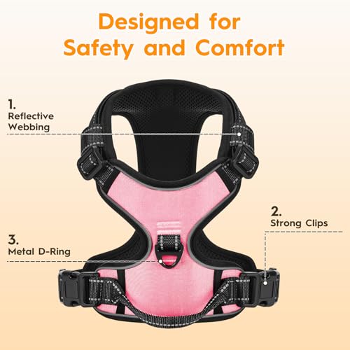 No Pull Dog Harness, No Chock Reflective Adjustable Soft Padded Pet Vest with Easy Control Handle, Easy Wearing with Stylish, Reinforced Knot, 2 Buckles by Zero Zoo - Image 6