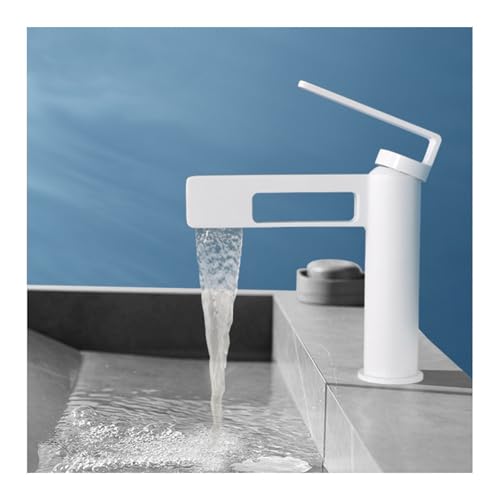 Robinet moderne pour lavabo monotrou anti-éclaboussures écoulement cascade
