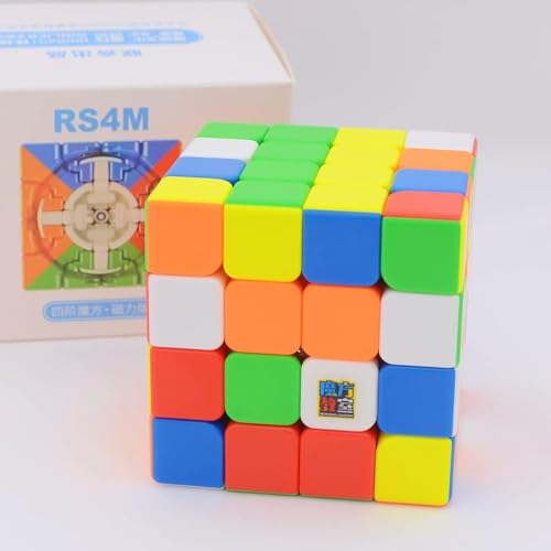 Image of HAWKISTER Kid Moyu Rs4M Magnetic 4X4X4 Speed Cube (96 Magnets Supporting) Adjustable Elasticity For Smooth Turning Dual Anti-Stick Design Stickerless Master Cube Puzzle
