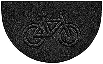 Nicoman Embossed Halfmoon Half Circle Door Mat Dirt-Trapper Jet-Washable Doormat 70x44cm (Grey, HEART Shape) - Use Indoor or Sheltered Outdoor