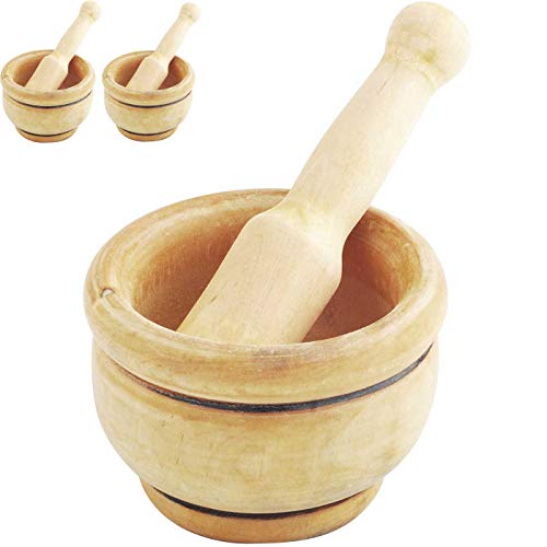 Space Home - Mortero y Mazo de Madera - Ø 9 cm - Set de 2 Cover