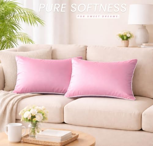 Image of BSB HOME Luxury Satin Silk Pillow Cover | 300 TC Ultra-Smooth Silky Finish | Premium Home Bedding Pillowcase | Soft, Glossy & Skin-Friendly Fabric | 18 x 28 Inches (Blush Pink)