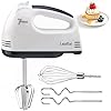 Mixing wand elettrica - Mixer a mano elettrico, con 7 velocità. Comprende 2 fruste da mixare, 2 attacchi per impastare in acciaio inoxydabile, 1 frusta da schiuma. Resistente al lavastoviglie