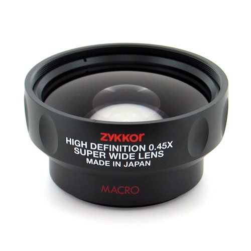 Zykkor 0.45x HD Platinum Pro Super Wide Angle 52mm/58mm Lens with Macro - Black - Made in Japan