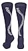 Stitch Over the Calf Socks (Navy/White, Medium)