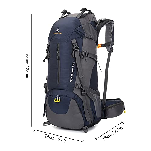 Pacote Externo, Gainty Mochila 60L para caminhadas ao ar livre resistente à água para caminhadas esp