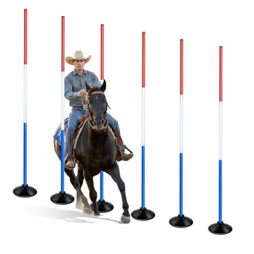 inoreal 6 Pcs Horse Pole Bending Poles with Weighted Base,