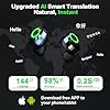 TWS AI Language Translator Earbuds, Supports 144 Languages,Online Translation Real Time,Earphone 3-in-1 Accents，Earbuds Perfect for Travel Business and Learning Voice Language Translator（Black）