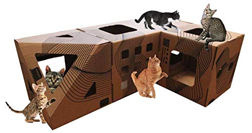 Brinquedo Casa Toca para Gatos Cubo + Retângulo + Poli