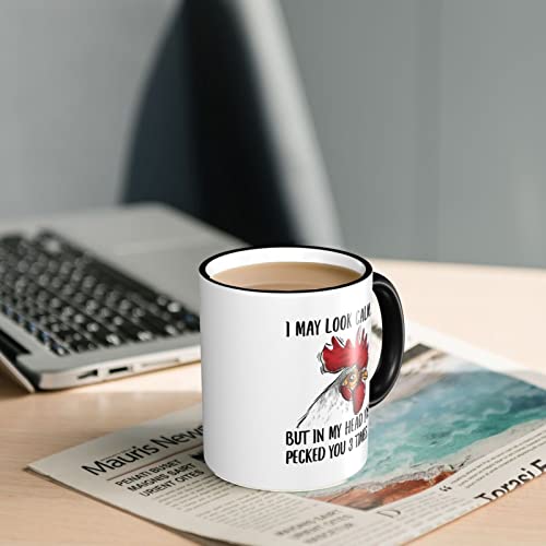 Divertidos regalos de pollo para mujer, taza de café, taza de café, color de borde - Imagen 8