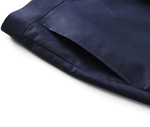 MOGU Mens Front Flat Casual Dress Pants Slim Fit Size 32 Navy by MOGU - Used condition - US$30.46