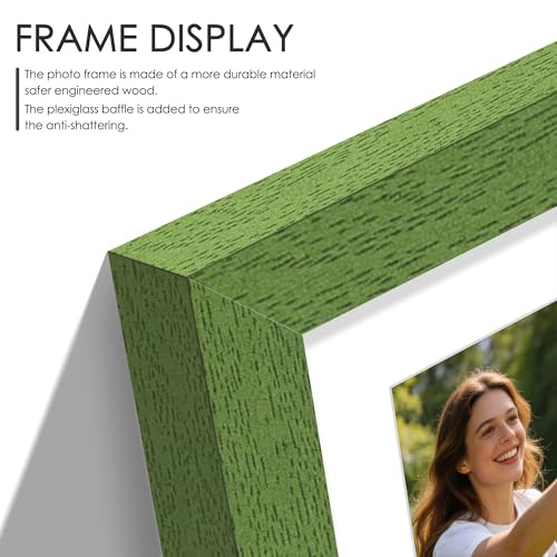 Image of DUENPY 11x14 Collage Picture Frame 4x6 Collage Picture Frame Displays Five 4x6 inch Photos or 11x14 (Without Mat) Wall Decor Wall Hanging or Tabletop Green