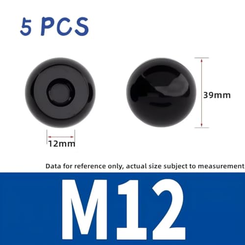 SYDARSYN M12 Kugelmuttern Kugelknopf Kugelgriff Runde Kugel Bakelit Griffmuttern M12 (5 Stück)