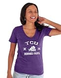 Blue 84 Women's TCU Horned Frogs T Shirt Tri-Blend Mascot, Tcu Horned Frogs Purple, Medium