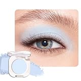 HHLTOH Light Blue White Single Eyeshadow Makeup, Neutral Powde Eye Shadow for Women, Light White Matte Singles Eyeshadow Palette Pigmented Waterproof,sombras para ojos, Girls Christmas Eyeshadows Gift