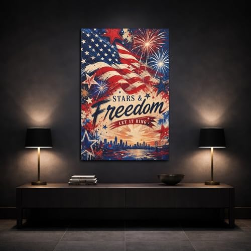 Impression sur toile USA vintage de qualité supérieure avec châssis épais de 3 cm - 3