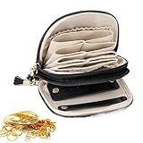 de viaje genérica para joyas, con cremallera doble, compartimentada para viajes, mujer, madre, amiga, , pendientes, collar, pulsera, playa, hotel