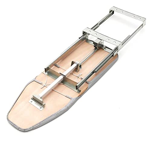 Compact retractable ironing board inside cabinet