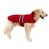 TOPSOSO Dog Jacket Fleece Winter Coat Waterproof Soft Cozy Snowsuit with Reflective Belt for Medium
