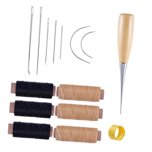 Alipis Kit de Herramientas para Coser Cuero Agujas de Mano para Reparación y Bricolaje Accesorios Útiles para Manualidades y Trabajos Piel Ligero y Portátil para Principiantes y
